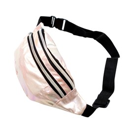 Vixelle - Bumbag Fanny Pack Holographic Style Hip Waist Bag for Women Girls Kids Waterproof Bag for Travel Festival Holidays Hiking Walking Running Outdoors Camping Sports (Marshmellow)