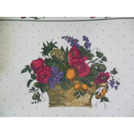 Fabric Tote bag panel - FLOWER BASKET, 18" x 36"