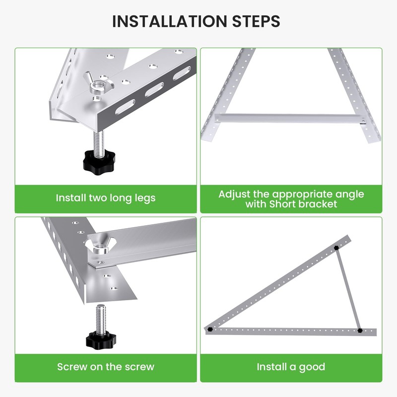 Callsun 41in Adjustable Solar Panel Mount Brackets with Foldable Tilt