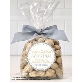 Baptism Sticker Favor Labels, Spanish Baptism Stickers, Pegatinas Bautismo Español, Mi Bautizo, Baptism Stickers For Boys Or Girls (Pastel Blue/Gold)