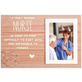 Sioial Nurses Week,Graduation,Birthday,Christmas Gift-Nurse Appreciation Sign Gift-Photo Frame Picture Frame-An Amazing Nurse Is Hard To Find,Thank You Present