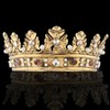 Baroque Royal Crown Men's Metal Prince Hair Crown Full Circle
