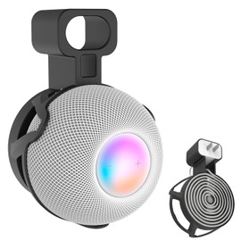 BEWZI for Apple HomePod Mini Socket Holder with Cable Storage. ABS Hard Case Speaker Wall Mounted Bracket for Homepod Mini Holder (Black)