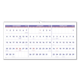 AAGPM1428 - At-a-Glance Recycled Three-Month Reference Wall Calendar
