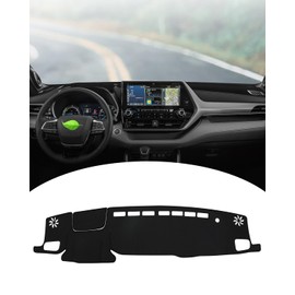 FIILINES Dash Cover Fit for Toyota Highlander 2020-2025 (Fit with or Without Display) Dashboard Mat Cover Sunshade Nonslip Mesh Protector No Glare