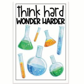 Think Hard Work Harder Classroom Poster - Science Chemistry Biology Class Poster - 12 x 18 Inch - Classroom Decor - Classroom Must Haves - Back To School Decor - CPS0522