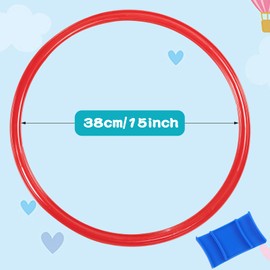 Liliful 30 Pcs 15'' Hopscotch Ring Game Multicolored Hopscotch Round Set and 45 Connectors Hopscotch Outdoor Game Obstacle Course for Indoor Playground Girls Boys Kids Balance Agility Training