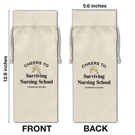 Funny Nurse Graduation Wine Bag Nursing School Wine Bag Gift for Nursing Student RN Nurses Practitioner (1PC)
