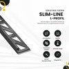 Slim-Line Stainless Steel L-Profile Tile Rail V2A L 250 cm