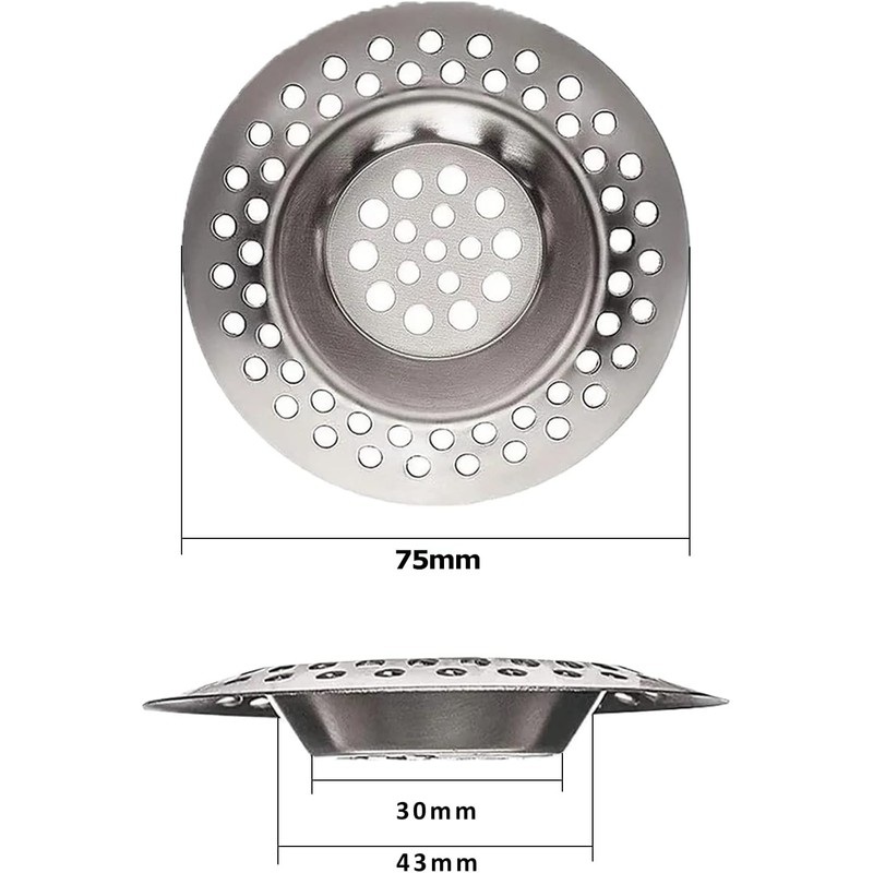 FIXIT Stainless Steel Kitchen Sink Strainer Plug: Hair Catcher &