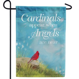 America Forever Garden Flag - Angels Are Near, Cemetery Memorial Religious Bereavement Double Sided 12.5" x 18" Decor, Seasonal Yard Outdoor Decorative Flag