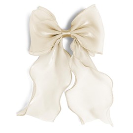 Bow Hair Clips for Women, Large Shiny champagne Bow Hair, French Long Tail Bows Hair Clip, Coquette Bows Hair Accessories for Girls