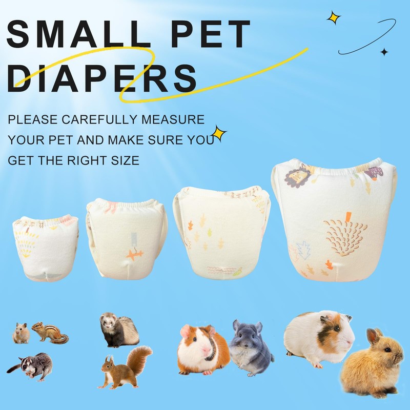 2PCS Small Pet Diapers,Guinea Pig Diapers,Reusable Squirrel Diapers,Washable,Specially Designed for