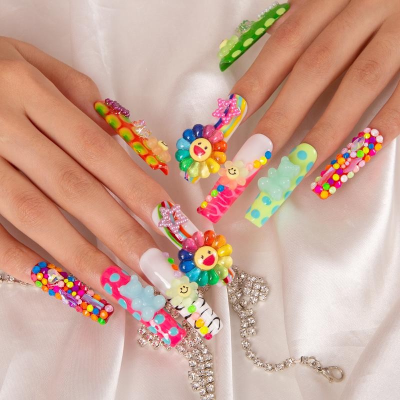 Lovful Square Mid Length 1 H23-H195 10Pcs Handmade Acrylic Press