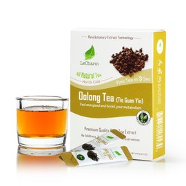 Premium Oolong Instant Tea on the Go LeCharm 100% Natural Tea Extract, Unsweetened Drink Instant Crystallized Tea Powder for Pure Water, Iced Tea and Hot Tea(10 Sachets)