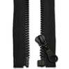 Black Chunky Zip Open-End Fastener Single Slider One Way Resin