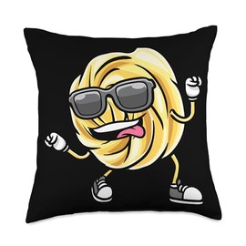 Dancing Danish Butter Cookie With Sunglasses Throw Pillow