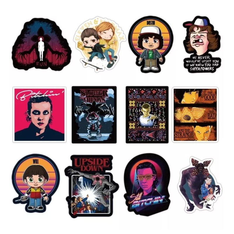 Stranger Things 50 Calcomanias Stickers Serie Contra Agua