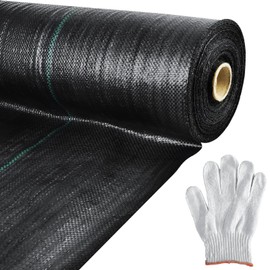 Mupera Heavy Duty Weed Barrier Fabric - 6.5ft x 330ft (78"x3960") Professional Grade Landscape Fabric, UV-Resistant 3.8oz Woven PP for Driveway & Garden, Commercial Strength Ground Cover (Black)