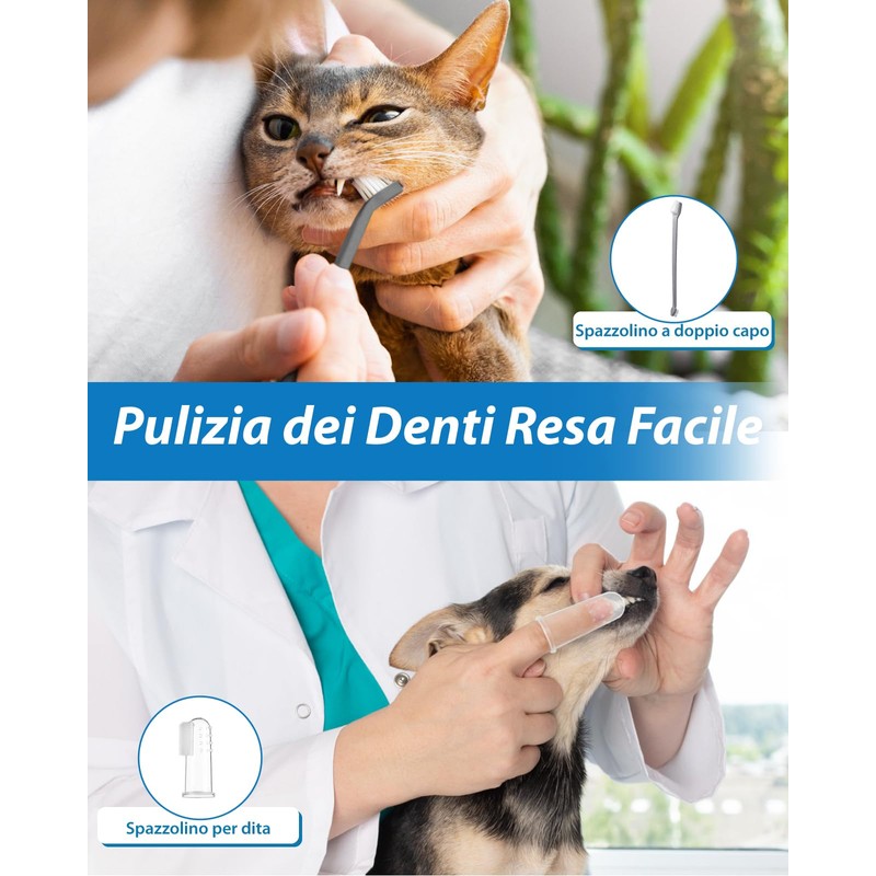 Lullu 14 Kit Pulizia Denti Cane, Ablatore Tartaro Ultrasuoni Cani