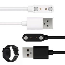 Musiook Smart Watch Charger 2 Pin Magnetic, Reflex Active Watch Charger, Magnetic Watches chargers 2 pin, 2PCS Smart Watches Charging Cable for kedali Compatible with YAMAY SW022