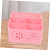 GRIRIW 5 Compartment Plastic Storage Box Decorative Rattan-Like Basket Stackable