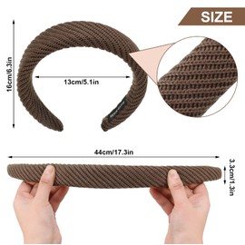 KLEBREIS 3 Pcs Wide Headbands for Women, Fashion Wool Knitted Headband,Vintage Wide Brim Hair Hoops,Fashion Hair Accessories for Women and Girls