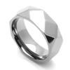 DoubleAccent 8MM Comfort Fit Titanium Wedding Band Faceted Dome Ring