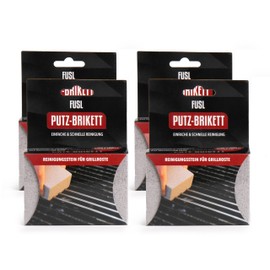 FUSL Cleaning briquette grill cleaning, cleaning stone, pumice stone, cleaning stone for any cooking grate, 100% recycled material, pack of 4