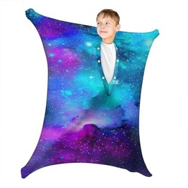 Constellation Sensory Body Sock Full Body Wrap - Help Children with Autism to Relieve Stress - Stretchy Breathable Blue Nebula Sensory Sack for Boys, Girls (Small)