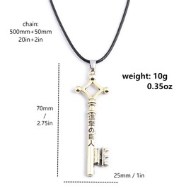 FunBoat AOT Erens Key Pendant Necklace - Shingeki No Kyojin Anime Cosplay Keychains - Christmas Gifts for Women Men (Erens Key Necklace - Bronze)