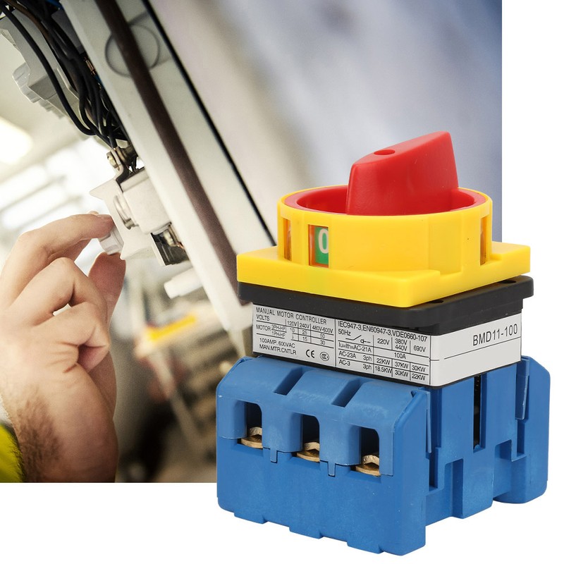 80A/100A Load Circuit Breaker Switch 3-Pole 2-Position Rotary Cam On