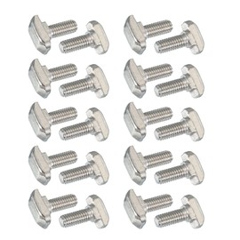 PATIKIL M6 x 16 mm Thread T-Slot Bolts, 20 Pcs Drop-in Bolt Hammer Head T-Bolt Standard 8 mm Sliding Screw Stud for 30 Series Aluminum Extrusion Profile, Silver