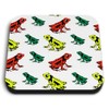 1 x Square MDF Fridge Magnet - Tropical Frog Pattern