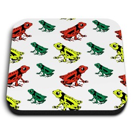 1 x Square MDF Fridge Magnet - Tropical Frog Pattern Poison Dart Frogs 46378
