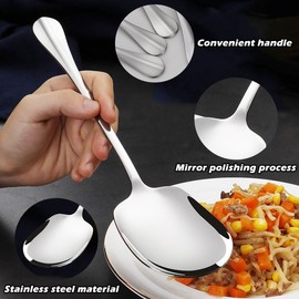 Serving Spoon, Set of 4 Large Serving Spoons, Long Spoons, Stainless Steel, Buffet Tablespoon, Salad Spoon, Serving Spoon, Stainless Steel for Restaurant and Family Celebrations