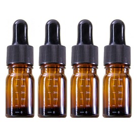 G&Y graduated aroma essence dropper bottle 5ml, 4 pcs., brown / 지앤와이 눈금 아로마 에센스 스포이드 공병 5ml, 4개, 브라운