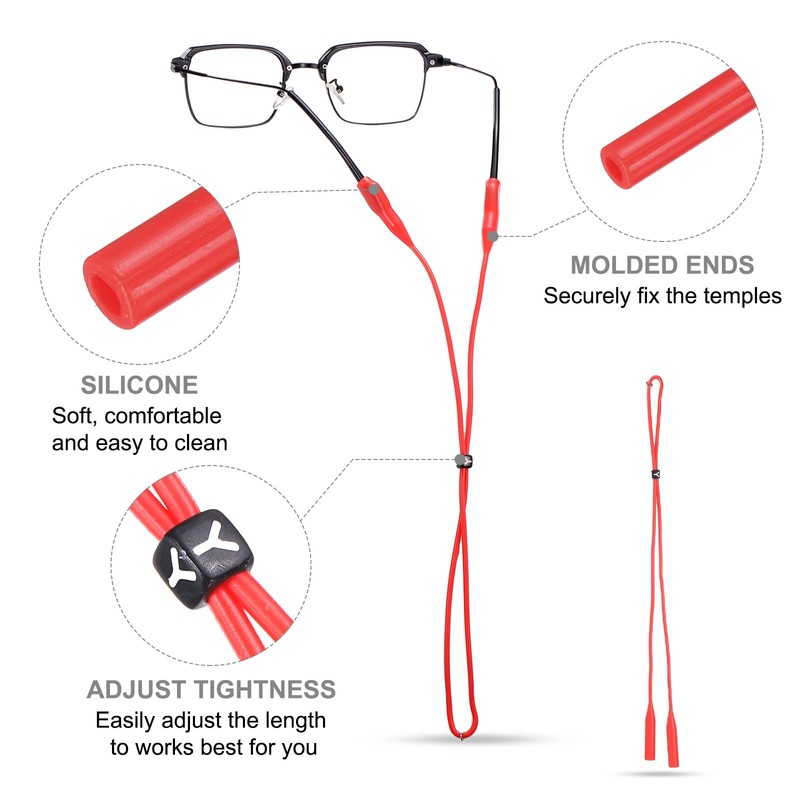 HARFINGTON 2pcs Glasses Strap Adjustable Eyeglasses Strap Silicone Sunglasses Holder
