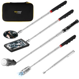 Gifts for Men Dad Husband Him, Fathers Day Birthday Gift Ideas, 5PCS Telescoping Extendable Magnetic Pickup Tool Set with Extendable Magnetic Flashlight, 15lb &1lb Pick Up Rod, Inspection Mirror