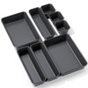 8PCS Plastic Interlocking Drawer Organizer, 3 Sizes Versatile Desk Drawer