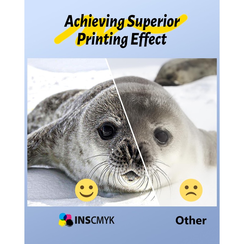 INSCMYK Remanufactured for 702XL Ink Cartridges for Epson WF-3720 Printer
