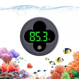 PAIZOO Aquarium Thermometer Digital, LED Fish Tank Thermometer Wireless Accurate Temperature Gauge to ±0.9℉, Aquarium Accessories for Fish Tank, Betta, Axolotl Tank or Aquatic, Replaceable Battery