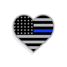 Support Police HEART USA American Flag Blue Line Sticker Decal Lives Matter