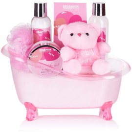 BRUBAKER 7-piece baby care set, welcome set for newborns, baby gift set with tub and plush bear.