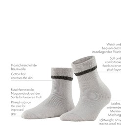 FALKE Women's Cuddle Pads Stopper Socks Non-Slip Nubs on the Sole Comfortable Warm with Plush for Relaxing Breathable Climate Regulating Odour-Inhibiting Cotton Wool 1 Pair, Blue Navy 6120