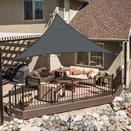 LOVE STORY triangular sun sail, 3 x 3 x 3 m, waterproof sun protection awning, polyester (PES), UV protection for patio, garden, outdoor, anthracite