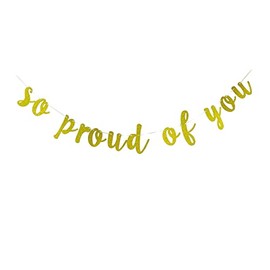 So Proud Of You Banner,Graduation Decorations ,Graduation Party Supplies , Congratulations sign,Congrats Banner (gold)