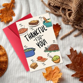 Missonemi Thanksgiving Card with Envelope, for All Occasion, Fall Card, Thanksgiving Card, Birthday Card, Fall Thank You Card, Happy Holiday Card, Best Thanksgiving Gifts Idea