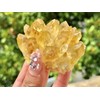 300g Natural Citrine Quartz Geode Phantom Cluster Specimen Ornament Decoration