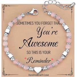 Love Beaded Bracelets for Women & Teens – Inspirational 'You're Awesome' 2025 Graduation Gift & Birthday Present.Elegant Beaded Jewelry for Daughter & Best Friend,Mom in Gift Box.